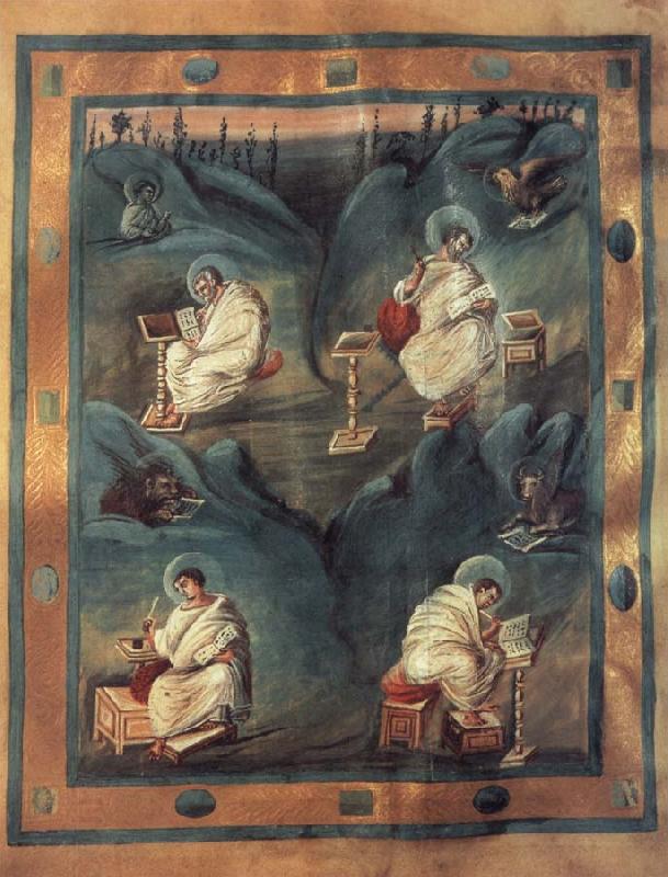 Hofschule Karls des Groben Die Vier Evangelisten oil painting picture